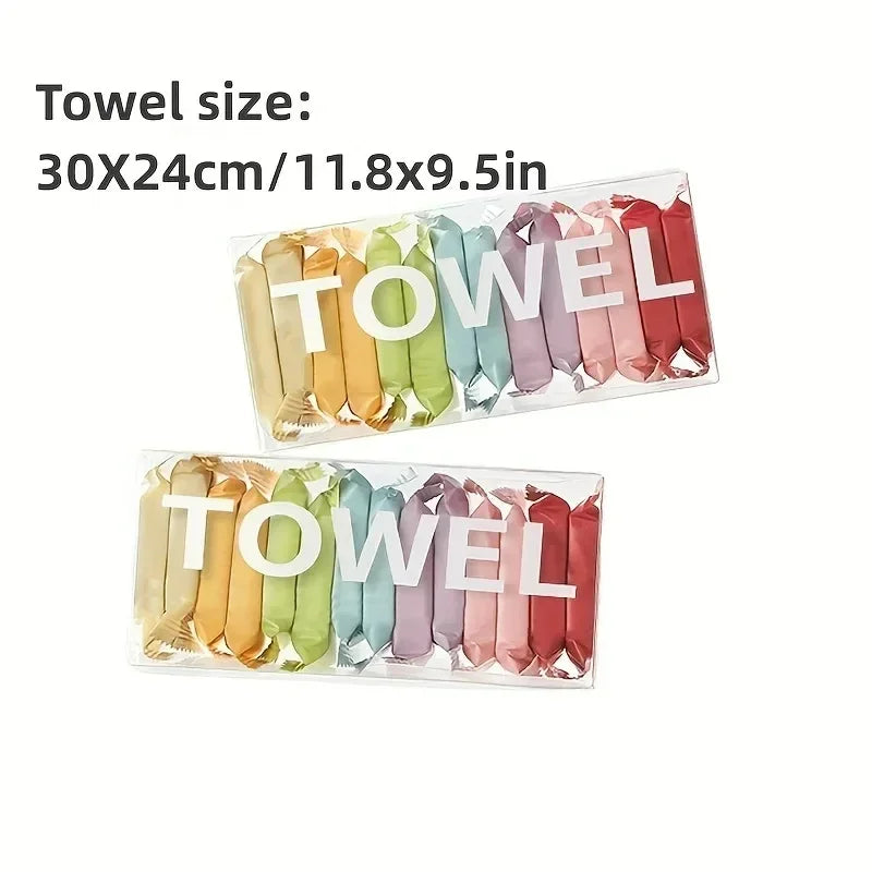 Disposable Washcloth Set 7 14pcs Portable Travel Towel Compressed Face Cleansing Beauty Square Thickened Cotton Wipes Camping