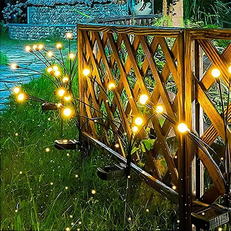 6/8/10 LEDs Outdoor Summer Garden Solar Firefly Lanw Lamp Courtyard Corridor Holiday Atmosphere Decor Landscape Ground Lights