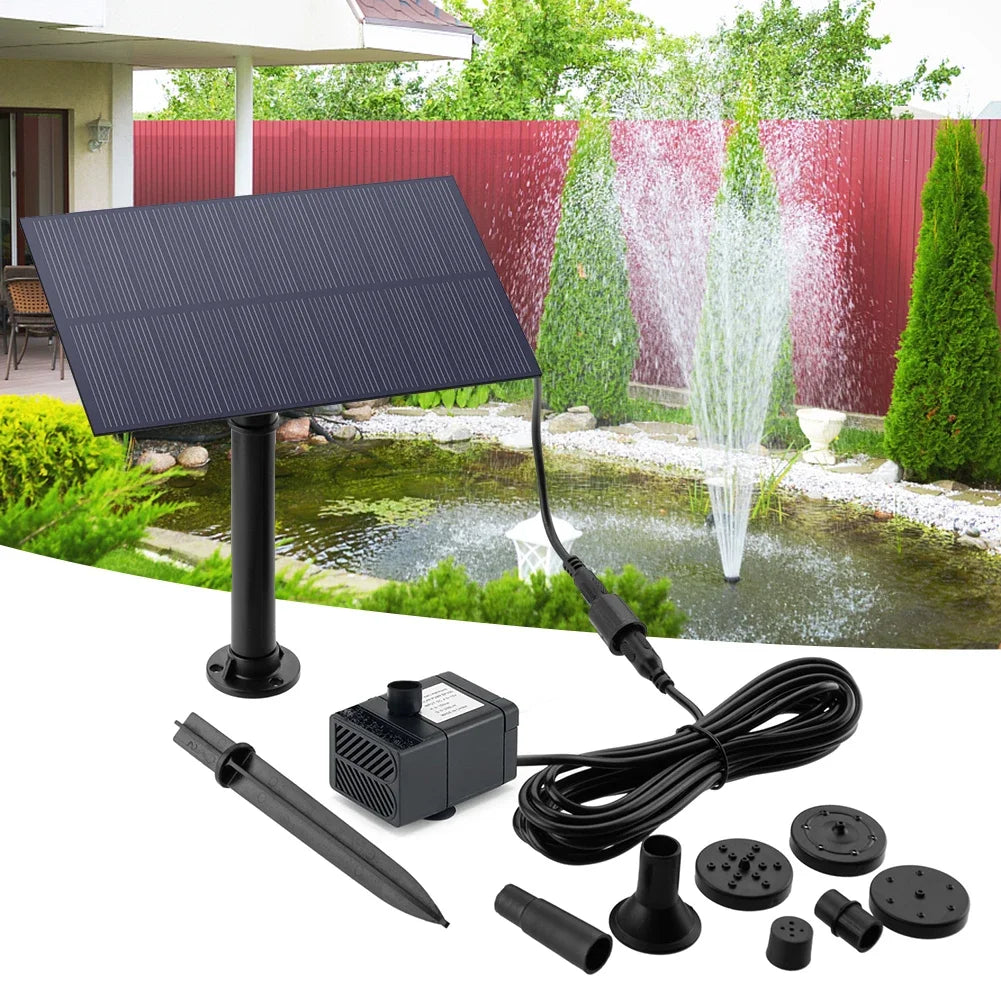 5W 5V Water Fountain Garden Decoration with Stake Solar Power Panel Water Pump Watering System Energy Saving Kits for Fish Tank