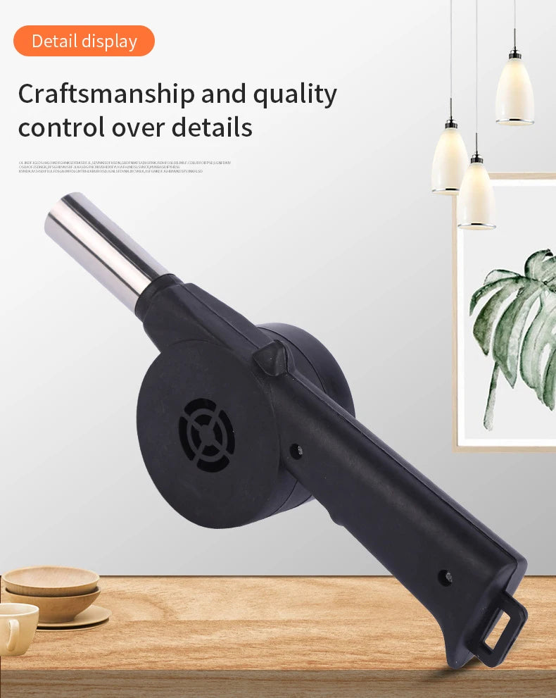 Hand-cranked Air Blower Barbecue Fan Mini Portable BBQ Grill Fire Bellows Picnic Camping Accessories Outdoor Hand Tools