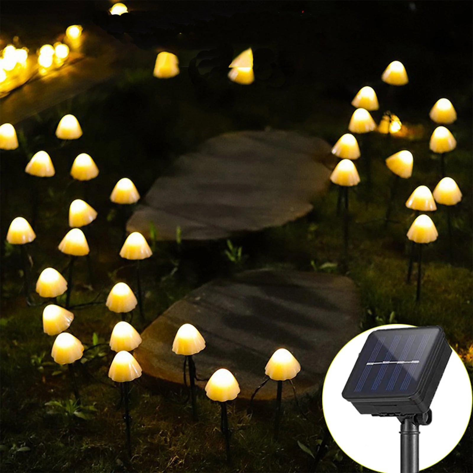 Led Solar Mushroom Lights Street Lights Outdoor Waterproof Lawn Decorative Lights Patio Garden Path Christmas Holiday Decoration