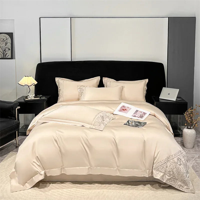 Svetanya Lyocell Cotton Bed Linens Bedding Set Sheet Pillowcase Blanket Cover Ru Queen King Size