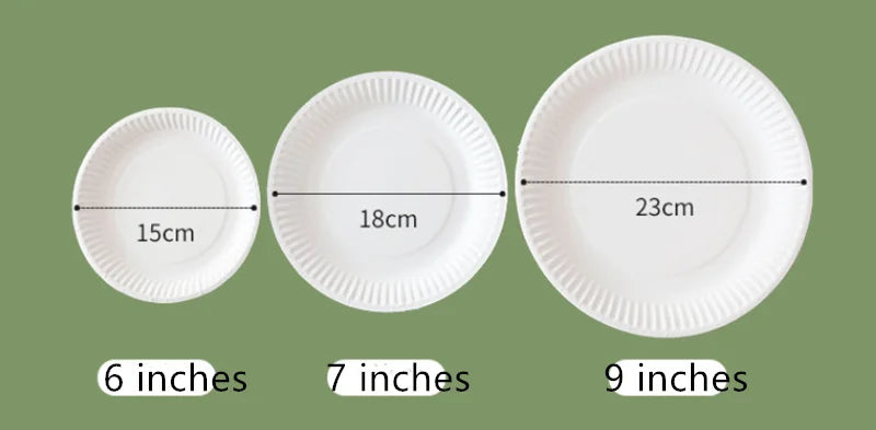 50pcs Paper Plate, Disposable Party Tableware, Bone Spitting Plate, Picnic Plate, Children's Drawing Diy White Cardboard, Decora