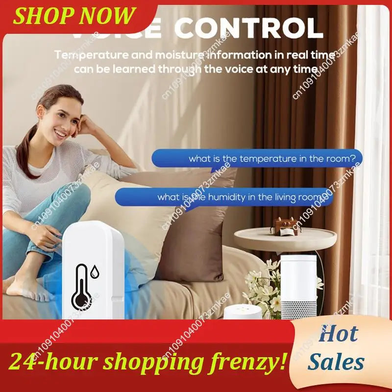 Daily Sale Wifi Enabled Temperature Humidity Sensor, Indoor Thermometer And Hygrometer Monitor Work For Smart Life Home