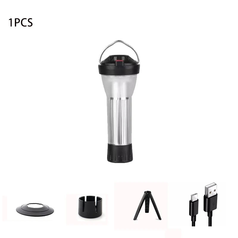 Outdoor Portable Camping Lantern with Magnetic Base Hanging Lamp 5 Lighting Modes Led Flashlights Waterproof  Emergency Lamp
