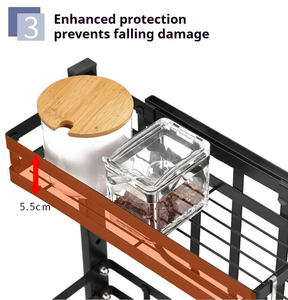 Kitchen Spice Rack Kitchen Storage Rack Household Accessories Multifunctional Dish Cutlery Knife Spoon Sink Rack Set Organizer