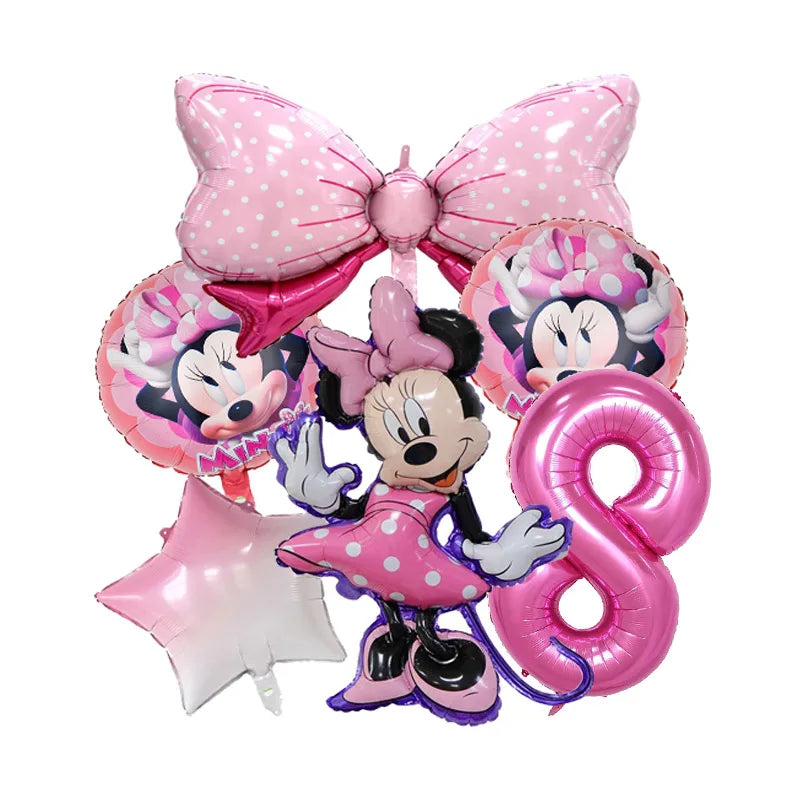 Disney Minnie Mouse Theme Birthday Party Shower Paper Disposable Tableware for girl favor DIY balloon Paper Cup Cake Plate Decor