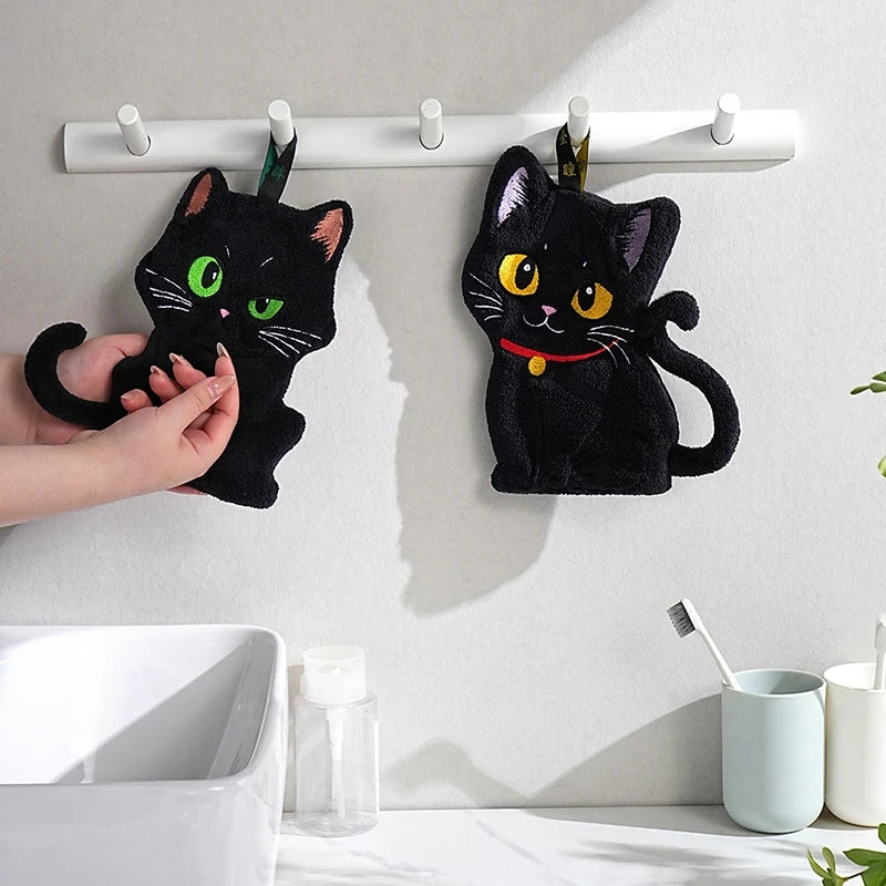 Hand Towel Absorbent Kitchen Towel Hand Cloth Bathroom Hand Cloth Cartoon Hand Towels Convenient Hanging Towel for Hand 핸드타올