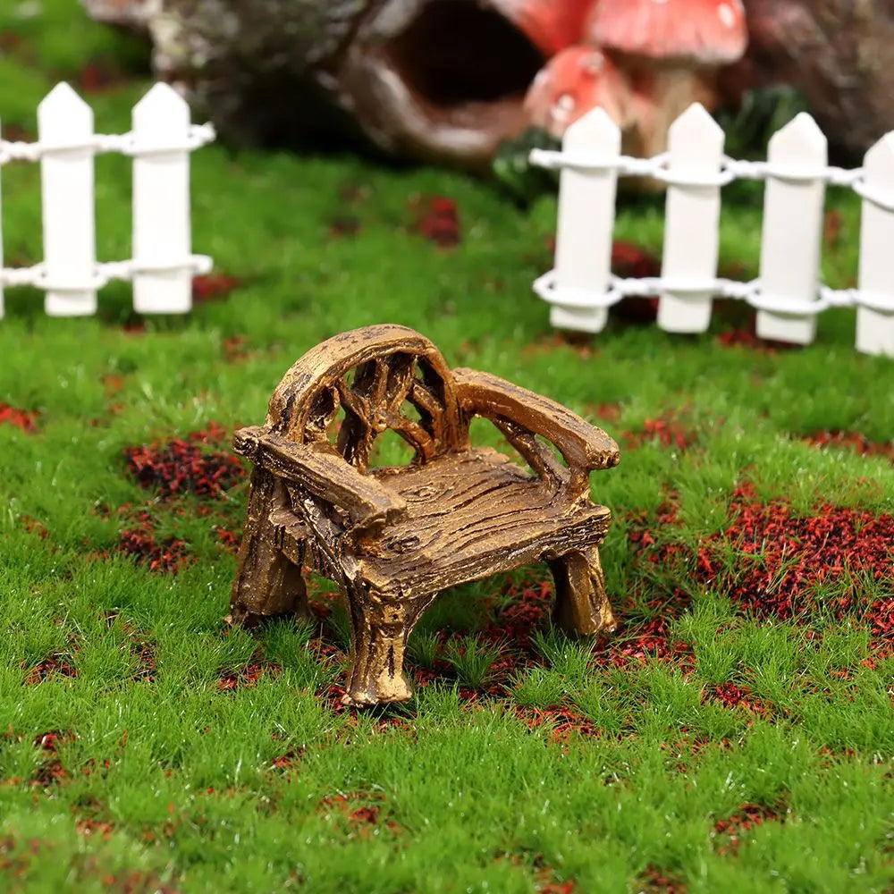 DIY Succulents Bonsai Fairy Garden Decor Miniature Stools Table Micro Landscapes Park Chair Figurines Mini Bench