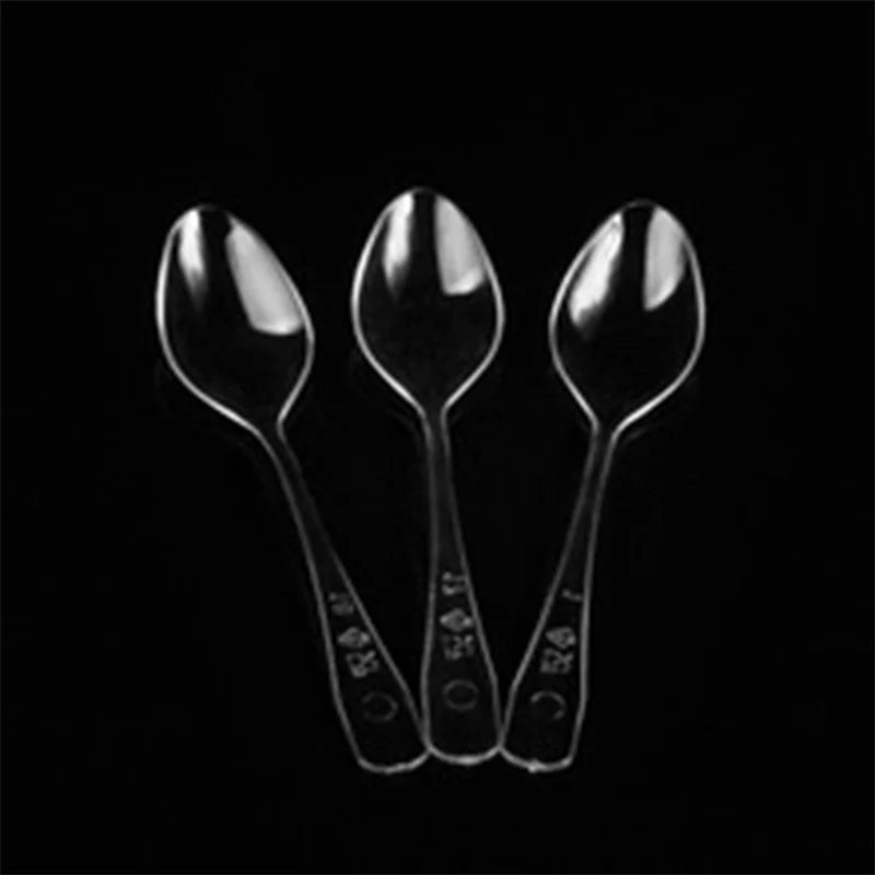 Disposable Tableware Set Dessert Cups Spoons Set Jelly Smoothie Mousse Fruit Cube Pudding Cup Party PS Dessert Suit Cups