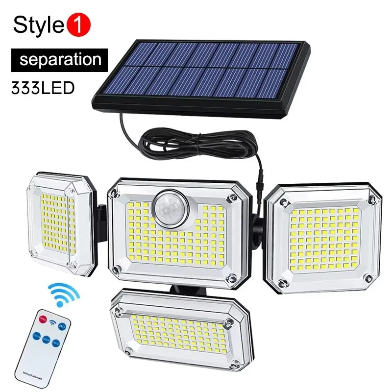122/333LED Solar Lights Outdoor Motion Sensor Human Induction 3 Modes IP65 Waterproof Solar Power Garage Yard Corridor Wall Lamp