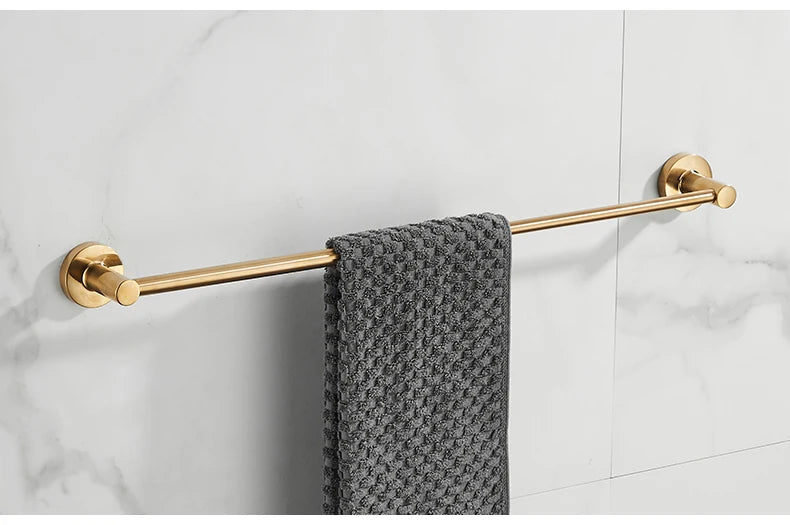 Bathroom Retractable Towel Single Bar Black, Chrome Single Towel Rack Extended Drying Towel Hanging Bar Bathroom EL81024