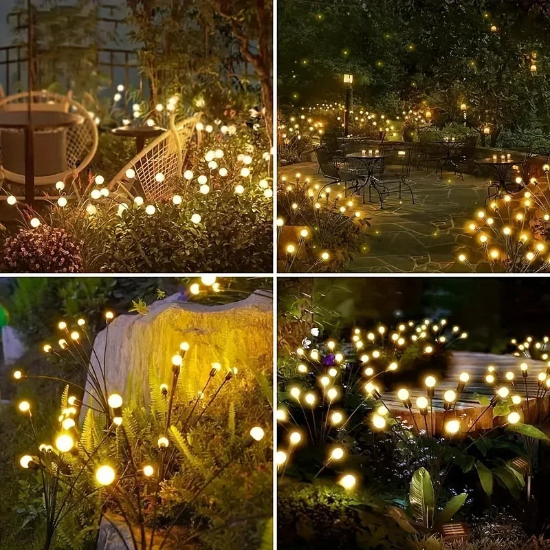 Solar Firefly Lights 6/8/10 LEDs Waterproof Garden Lamp, Firework Landscape Lighting for Christmas, Holiday Outdoor Yard Decor