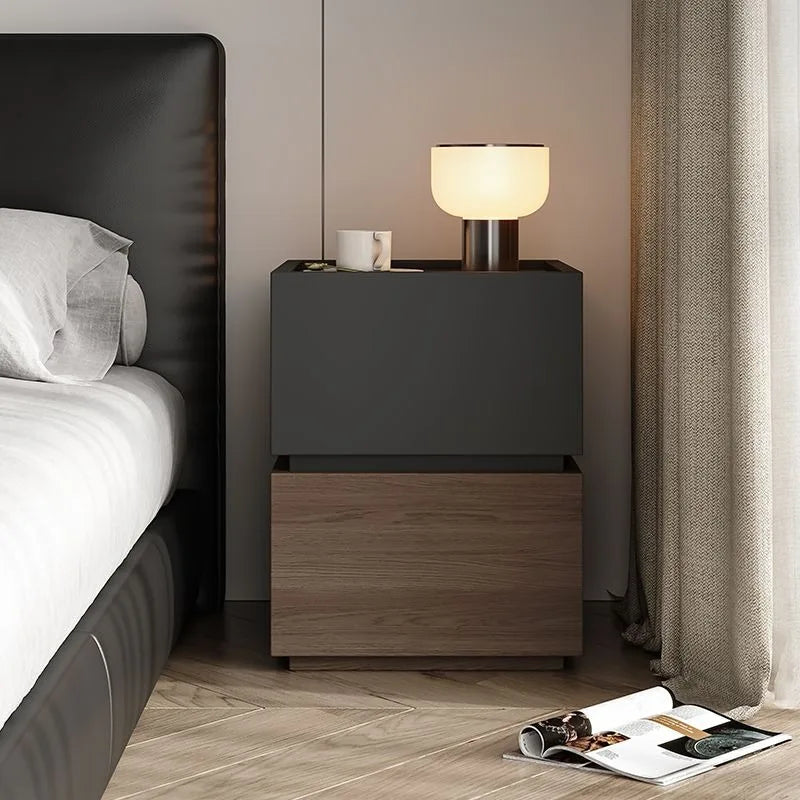 Wood Bedside Table Storage Modern Household Drawer Storage Light Luxury Bedroom Solid Wood Bedside Cabinet Locker Furniture