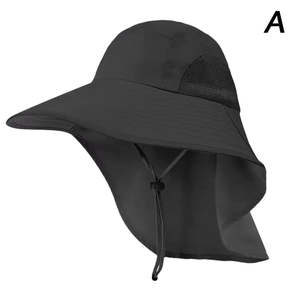 Outdoor Fisherman Hat Wide Brim Bucket Hat With Neck Hiking Cover