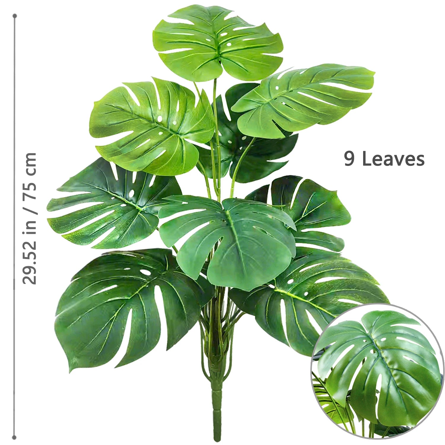 40-103cm /40.5in Artificial Monstera Plants Fake Palm Tree Plastic Turtle Leaves Green Tall Plants For Home Garden Room Decor