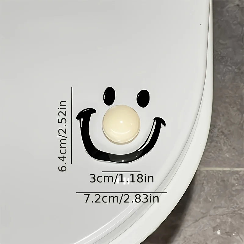 Contemporary Style Dopamine Smile Ball Toilet Lid Lifter, Round Shape, Handheld Toilet Seat Cover Opener for Bathroom