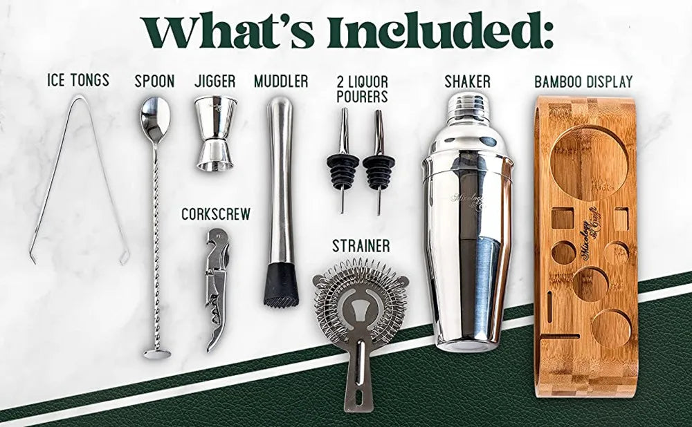 2-25 Pcs/Set Cocktail Shaker Set Mixer Bartender Kit, for Home Bar Party Jigger Tools Drink Martini Boston Cocktail Mixer Shaker