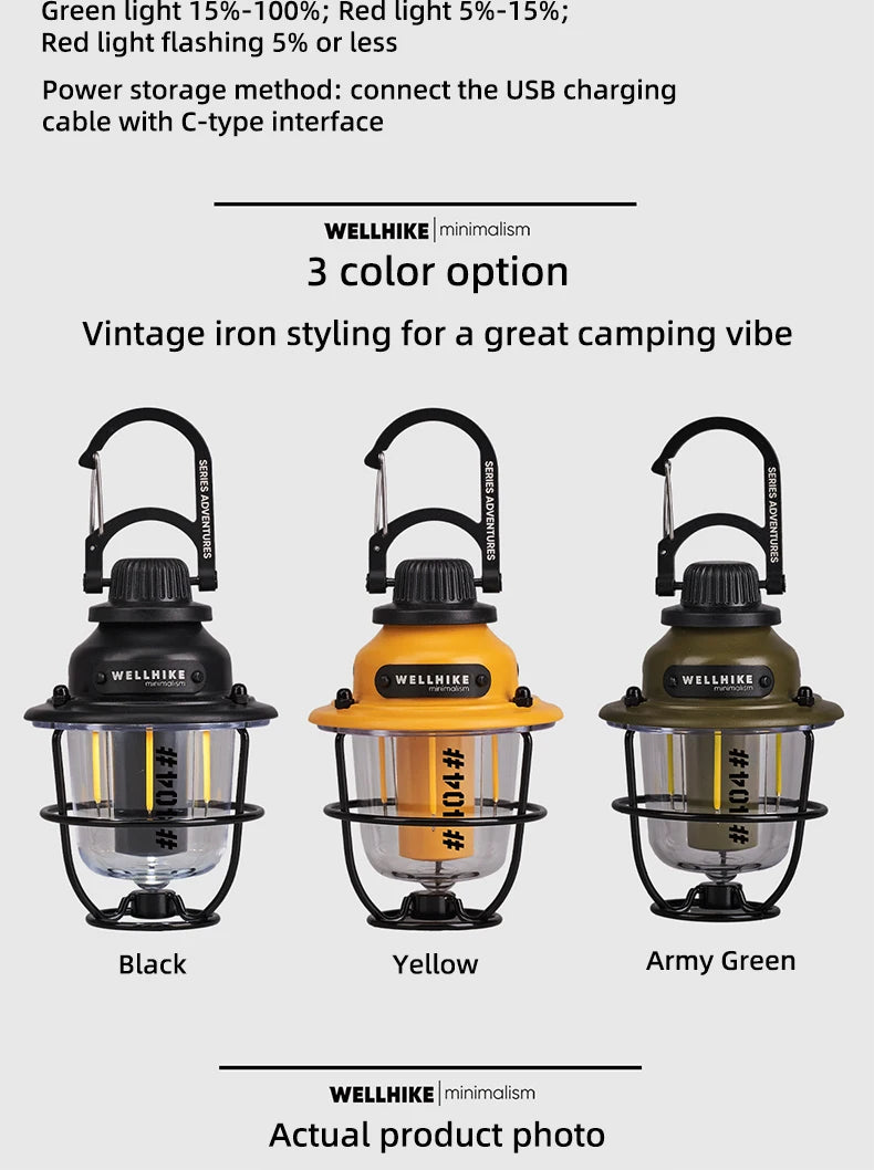 WELLHIKE Outdoor Lighting Camping Lights Long Life Locking Pinecone Light LED Multifunction Ambient Light Tent Canopy Flashlight