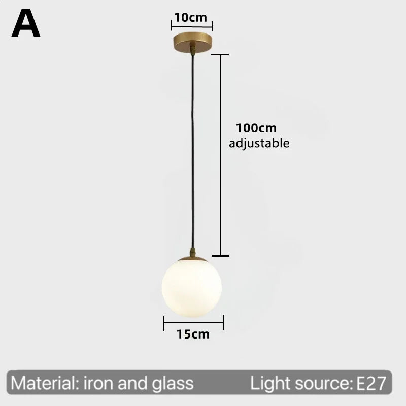 Nordic Bedside Bedroom Light Luxury Modern Simple Minimalist Restaurant Lamp Bar Long Line Single Head Gold Small Chandelier