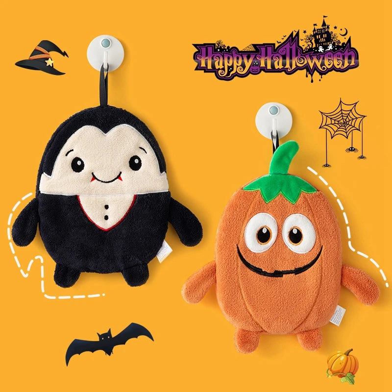 Halloween Hand Towel Soft Absorbent Handkerchief Cute Cartoon Ghost Capibara Pumpkin Hand Towel Bathroom Hanging Hand towels