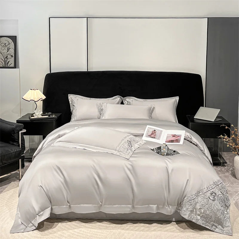 Svetanya Lyocell Cotton Bed Linens Bedding Set Sheet Pillowcase Blanket Cover Ru Queen King Size