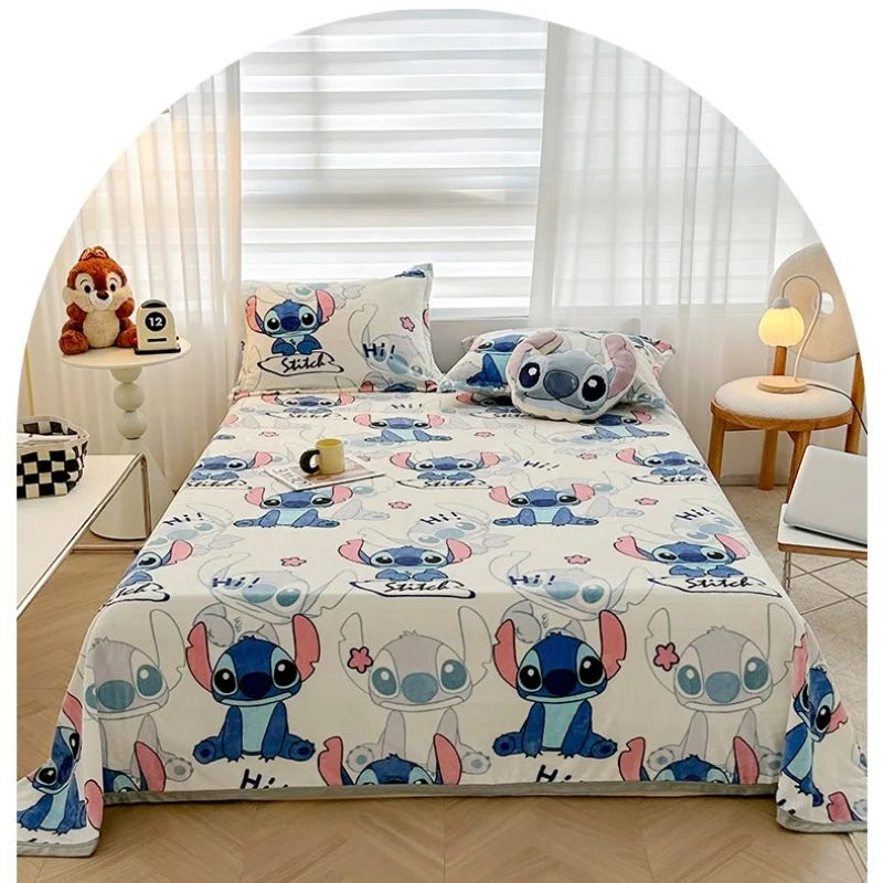 Stitch Cartoon Blanket Kawaii Lightweight Style Home Textile Flannel Soft Throw Blanket Bedding Sofa Cover for Kids Gift