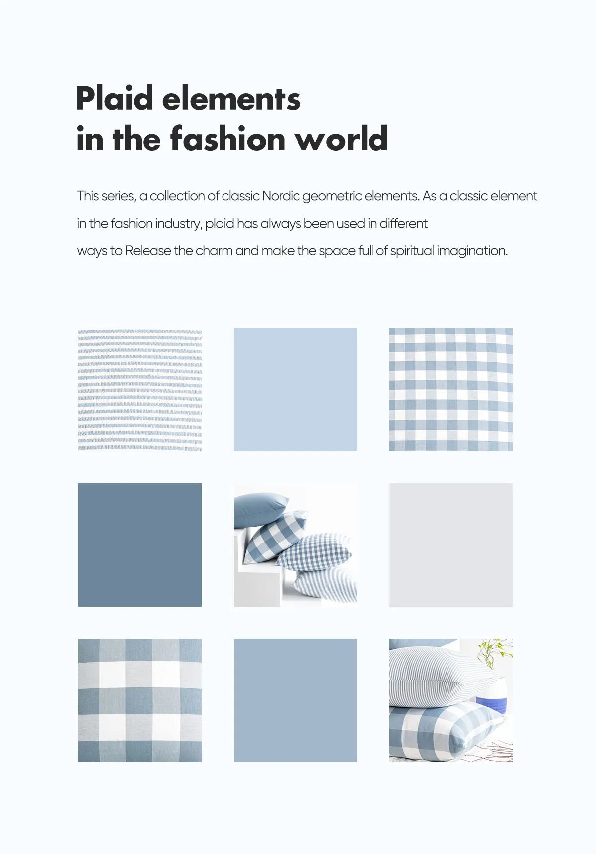 LEEJOOM Light Blue Baby Blue Pillow Covers Plaid Home Decorative Sofa Cushion Cover 30x50cm/45x45cm 1PC