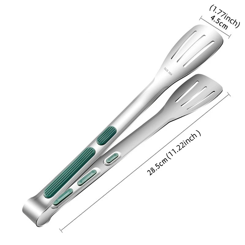 Non-Slip Stainless Steel Food Tongs