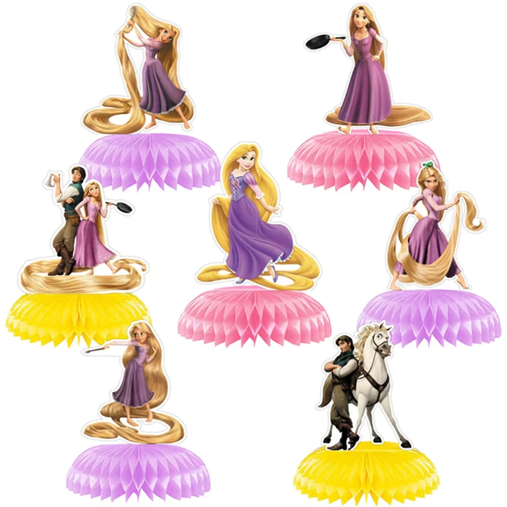 Disney Tangled Rapunzel Princess Party Decorations Disposable Paper Cup Plate Banner Balloons for Girls Birthday Party Supplies