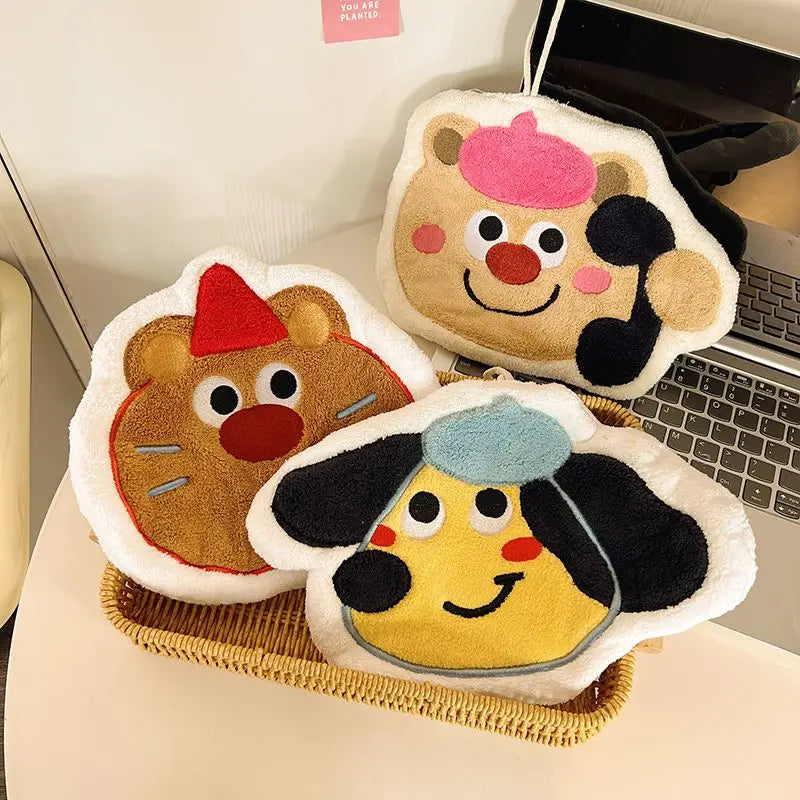 Cartoon Kitty Hand Towel Bathroom Soft Water-absorbing Towel Coral Fleece Handkerchief Hanging Kitchen Washing Hand Cloth Rag