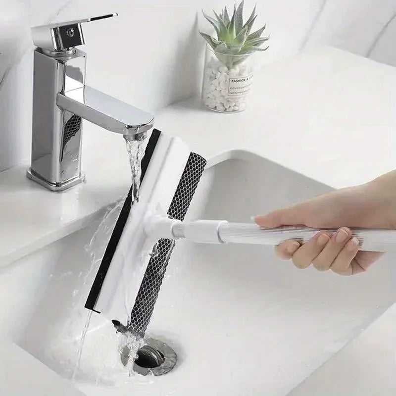 1pc Squeegee Window Cleaner 2 in 1 Retractable Pole Cleaning Window