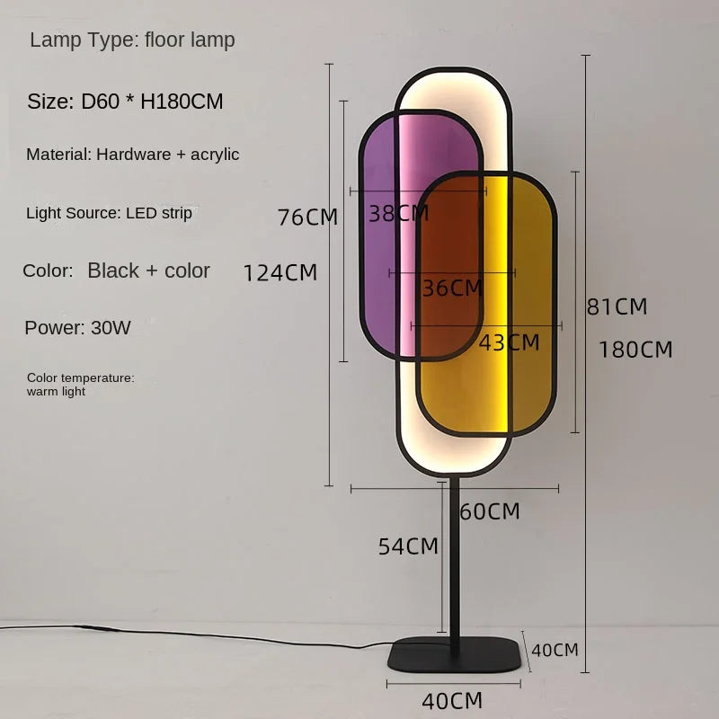 Model Room Color Floor Lamp Ambience Light Lamp in the Living Room Study Lamp Decorative Sales Office Lamps