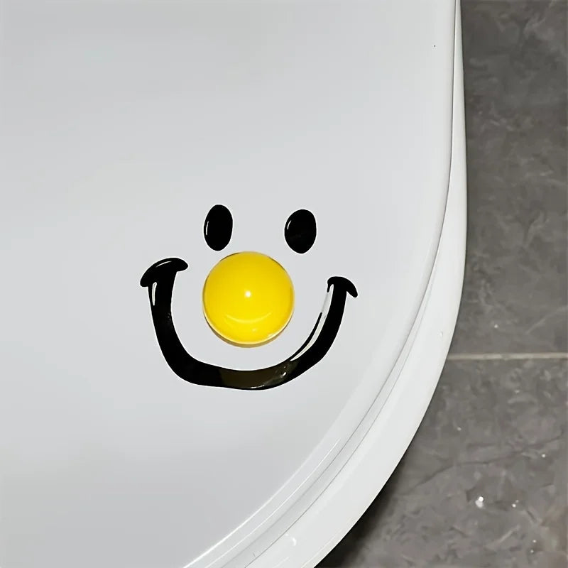 Contemporary Style Dopamine Smile Ball Toilet Lid Lifter, Round Shape, Handheld Toilet Seat Cover Opener for Bathroom