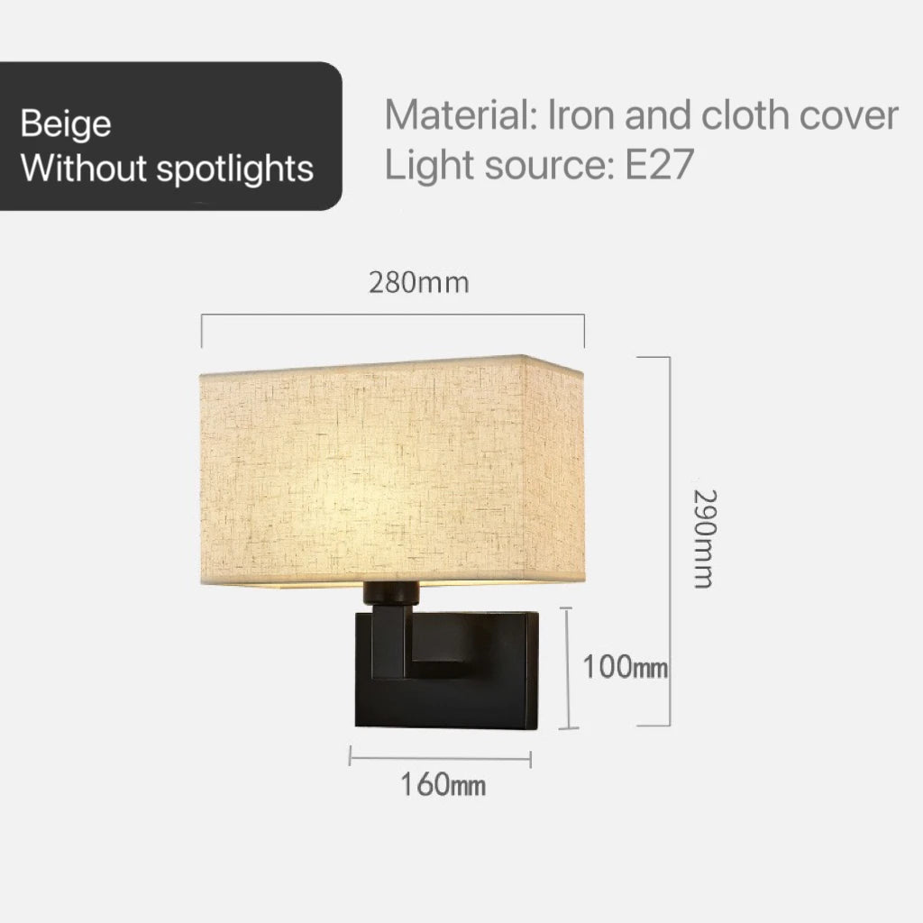 Modern Bedroom Bedside Hotel Wall Lamp Decoration Fabric Sconce Lights Reading Lighting Spotlight Simple Cotton Luminaire Indoor