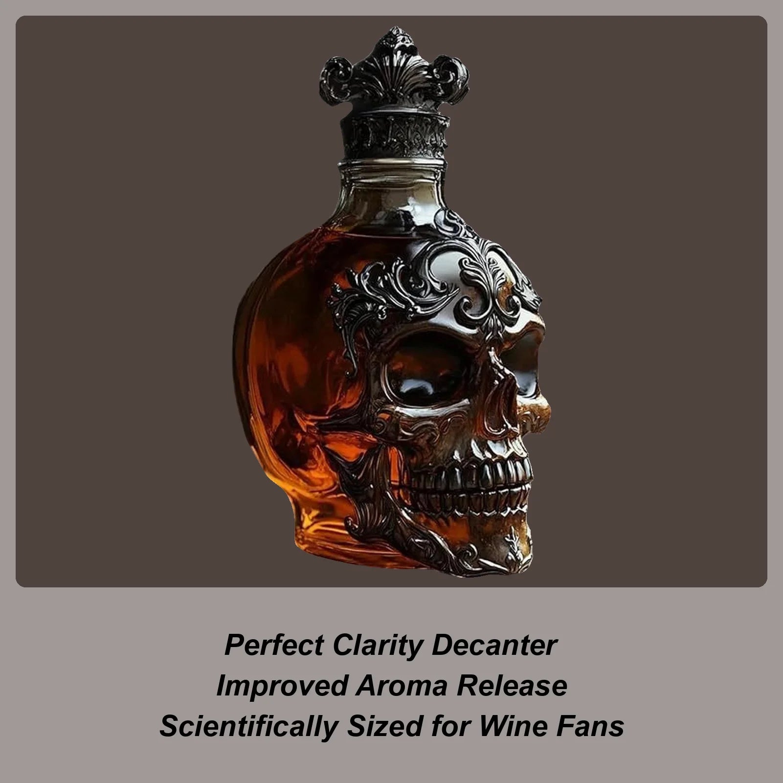 Skull glass whiskey decanator	Creative Skull Glass Wine Bottle  Gothic Glass Bottle decants home brewing & wine making barware