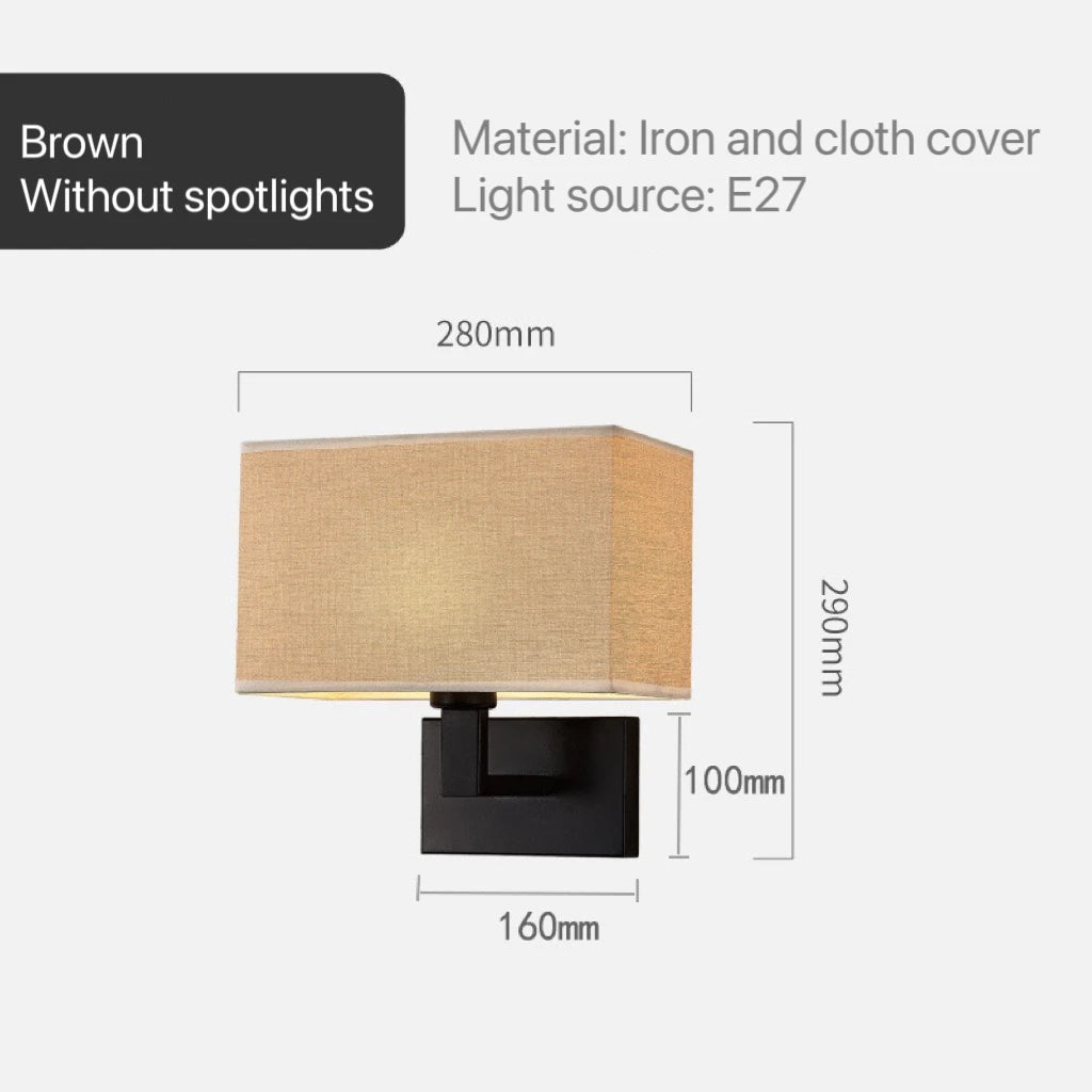 Modern Bedroom Bedside Hotel Wall Lamp Decoration Fabric Sconce Lights Reading Lighting Spotlight Simple Cotton Luminaire Indoor