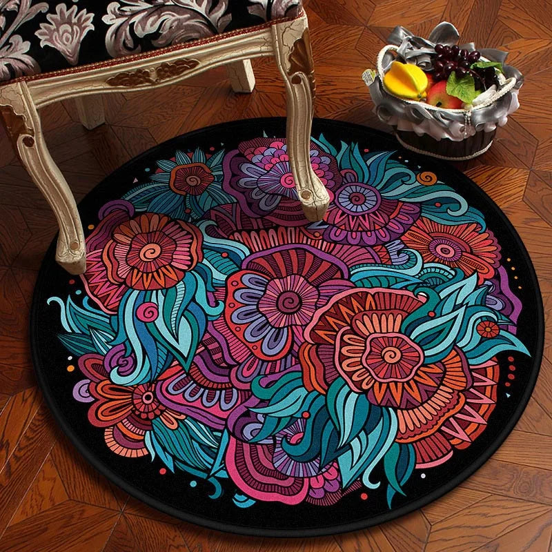 Bedroom Children's Room Home Decor Floor Mats Round Rugs Living  Mandala Non-Slip
