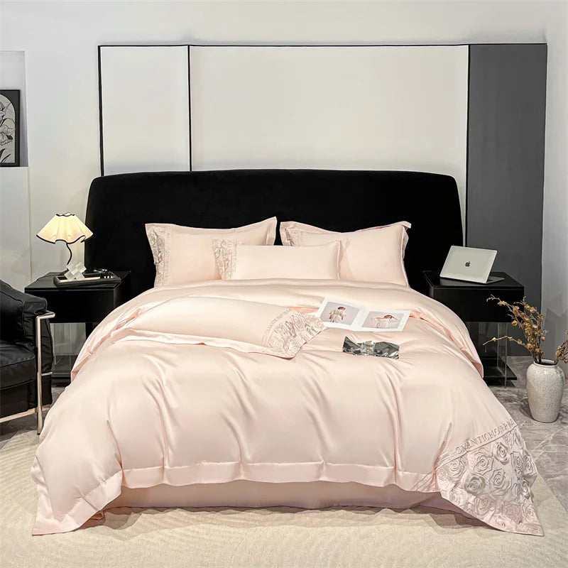 Svetanya Lyocell Cotton Bed Linens Bedding Set Sheet Pillowcase Blanket Cover Ru Queen King Size