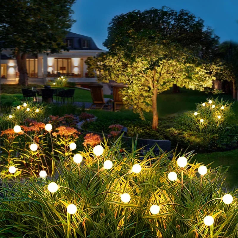 6/8/10 LEDs Outdoor Summer Garden Solar Firefly Lanw Lamp Courtyard Corridor Holiday Atmosphere Decor Landscape Ground Lights