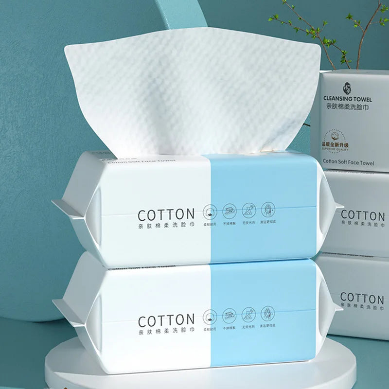 Extra Thick Cotton Disposable Face Towel Travel Cleaning Dry Wet Makeup Remover Pearl Cotton Reusable Cotton Soft Non-woven
