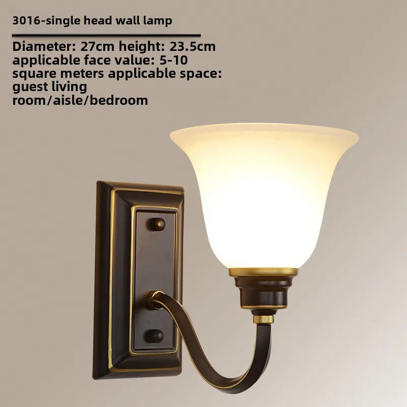 American Country Simple Living Room Corridor Aisle Bedroom Bedside Single Wall Lamp