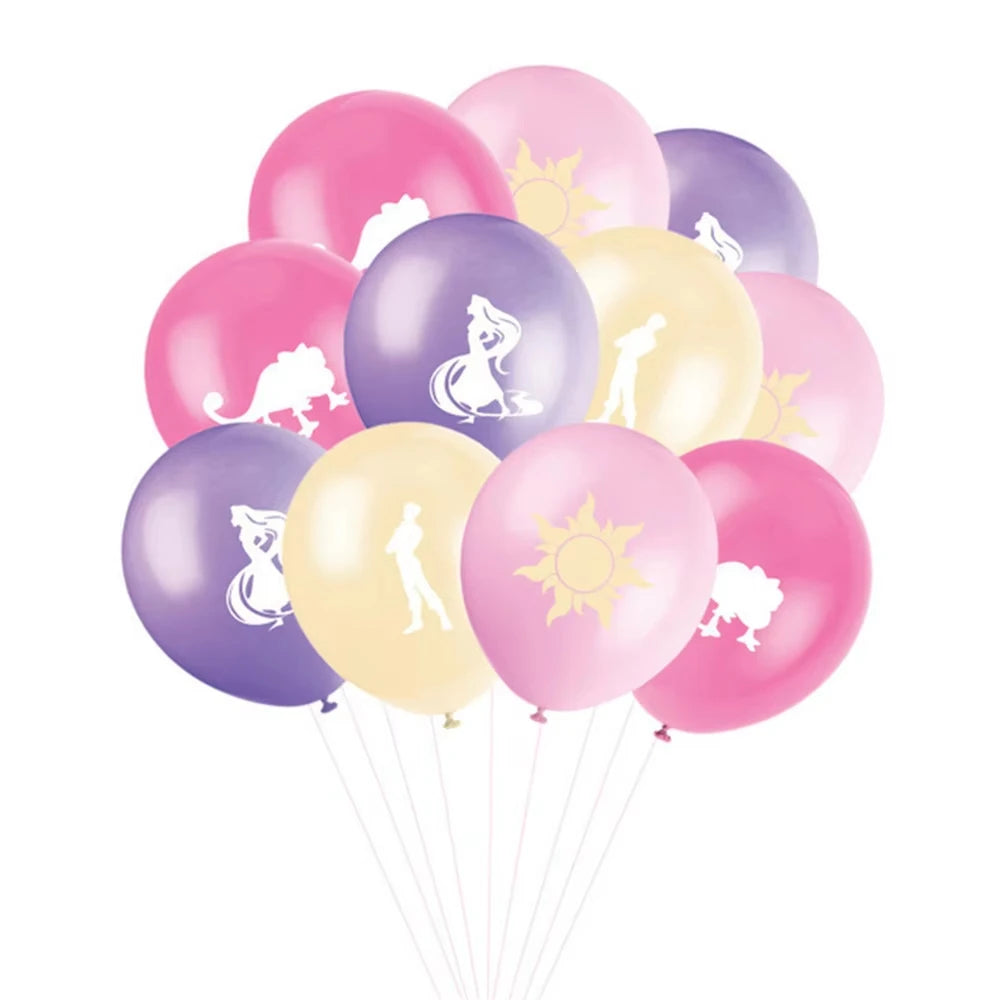 Disney Tangled Rapunzel Princess Party Decorations Disposable Paper Cup Plate Banner Balloons for Girls Birthday Party Supplies