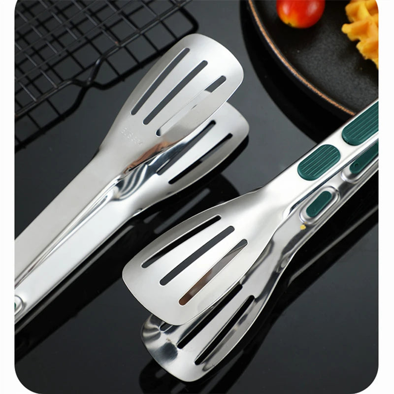 Non-Slip Stainless Steel Food Tongs