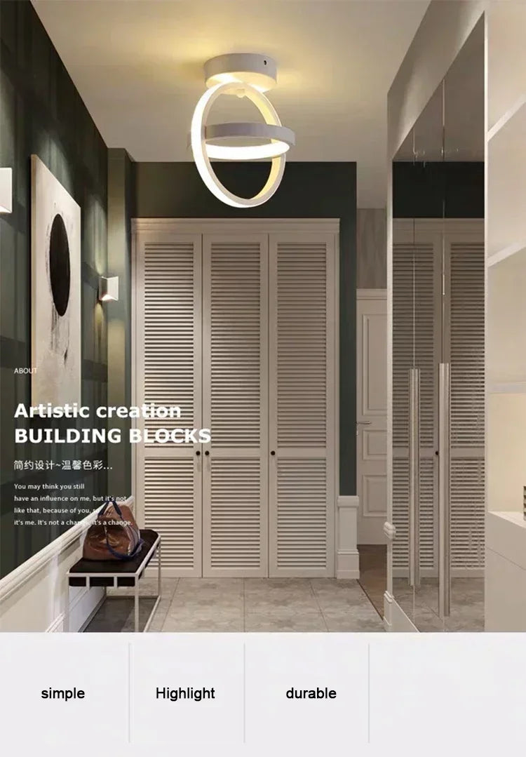 LED Strip Aisle Ceiling Lights Modern Minimalist Living Room Lamps For Balcony Entrance Staircase Home Decor Multiple shapes