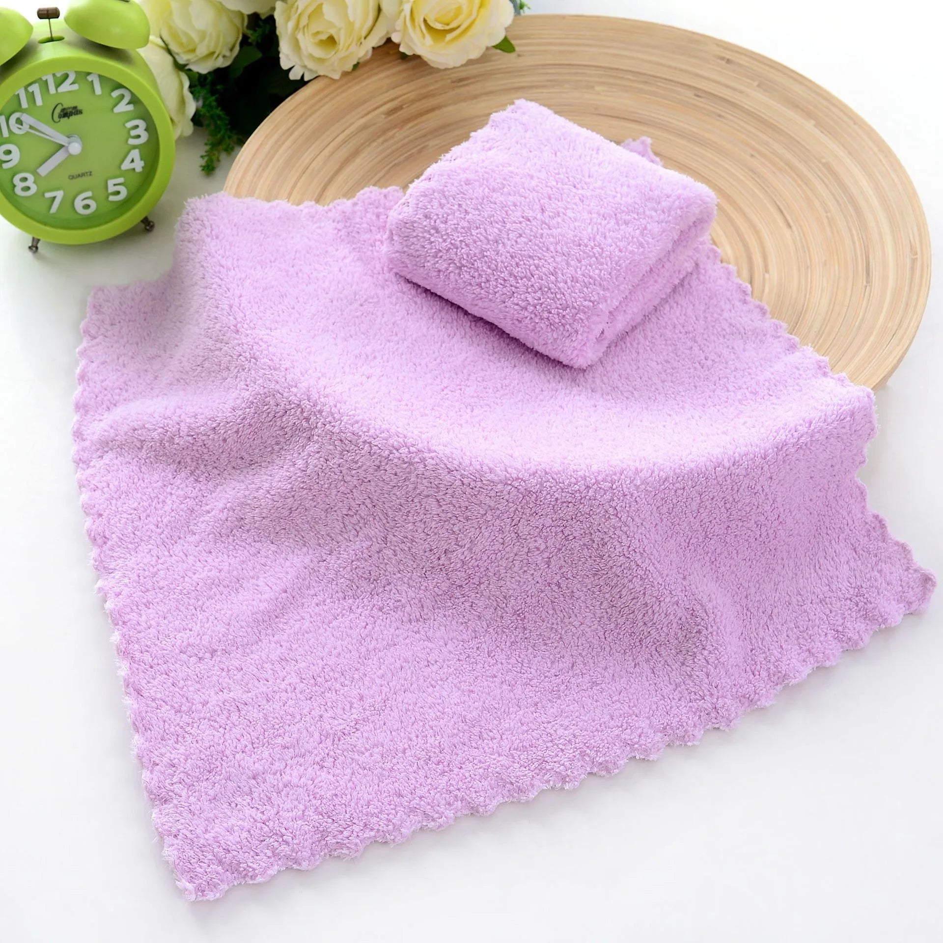 25*25cm Coral Velvet Quick Drying Microfiber Towels Cleaning Wipes Face Towels Square Washcloth Hand Towel Soft Water Absorption