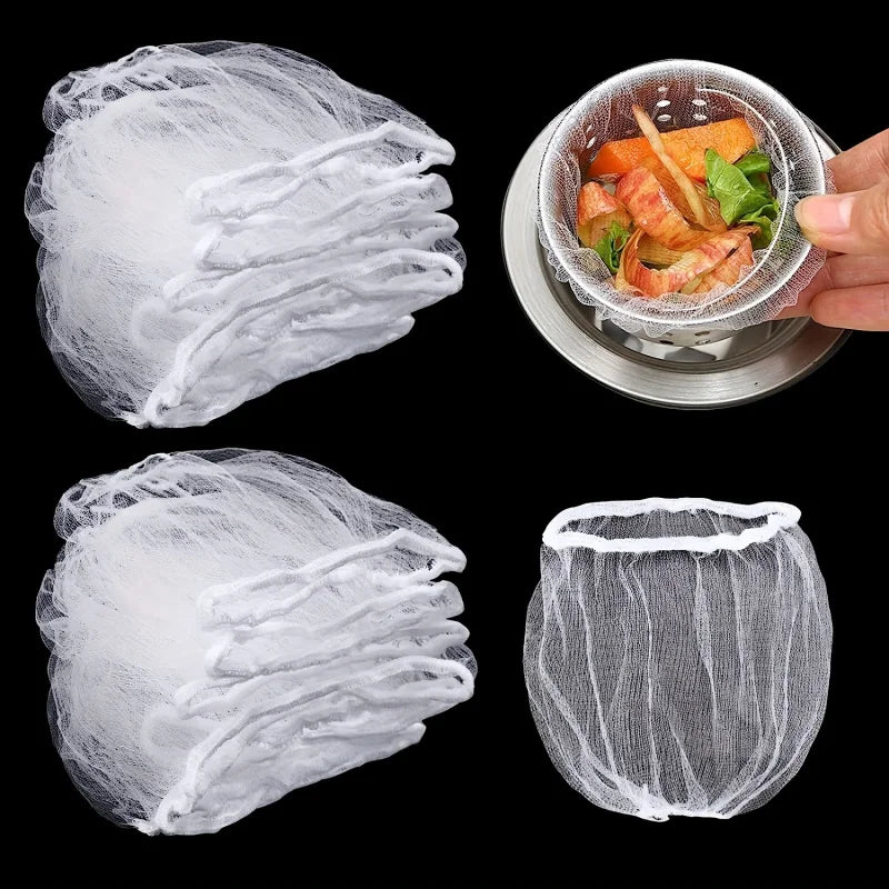 30/100pcs Disposable Kitchen Sink Filters Sewer drain anti blocking garbage bag Pool Leak Mesh Bag strainer Sink Garbage Net