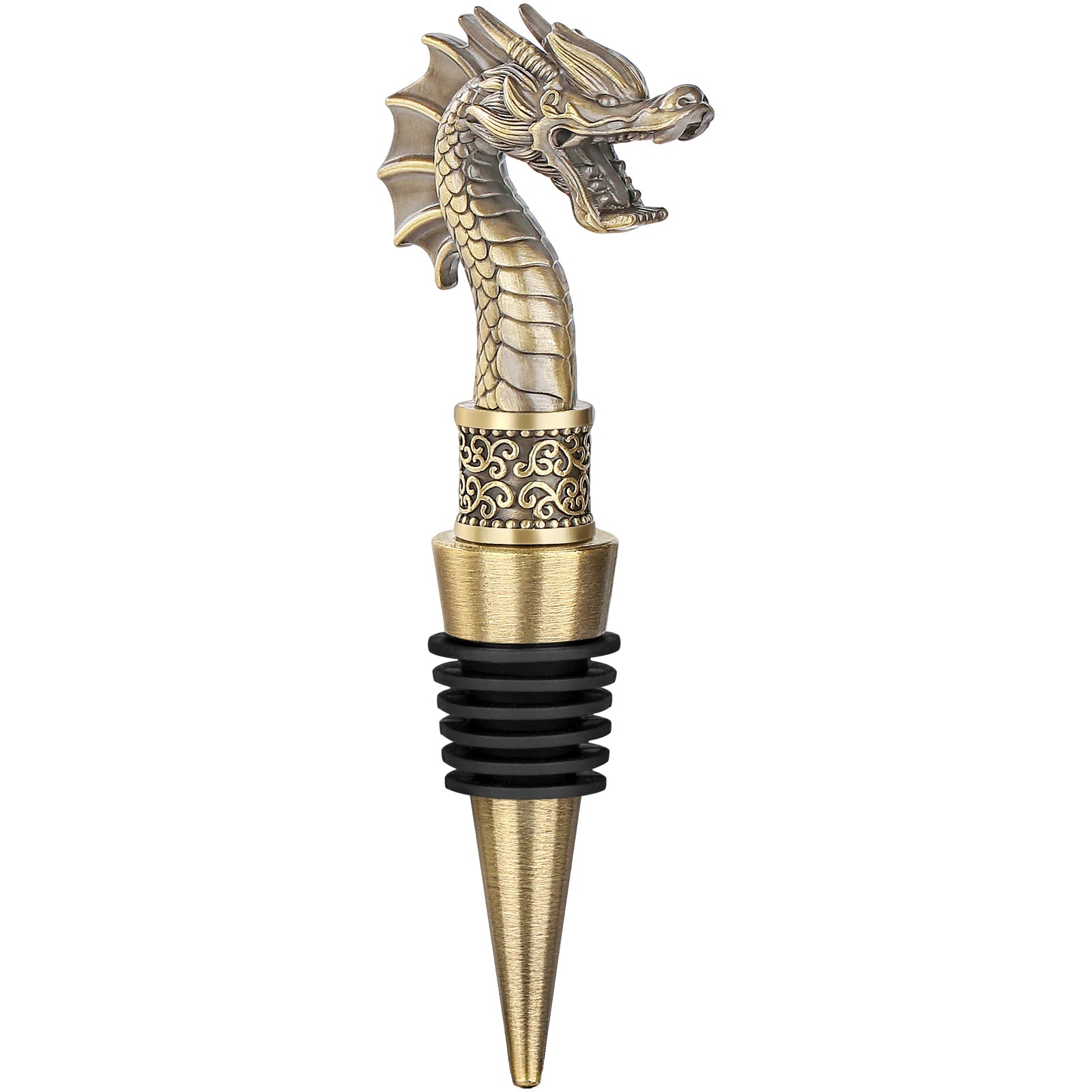 LKKCHER Useful 2-in-1 Dragon Head Wine Stopper and Opener Fashion Home Bar Ornaments Bottle Saver 2024 New Year Gifts for Men