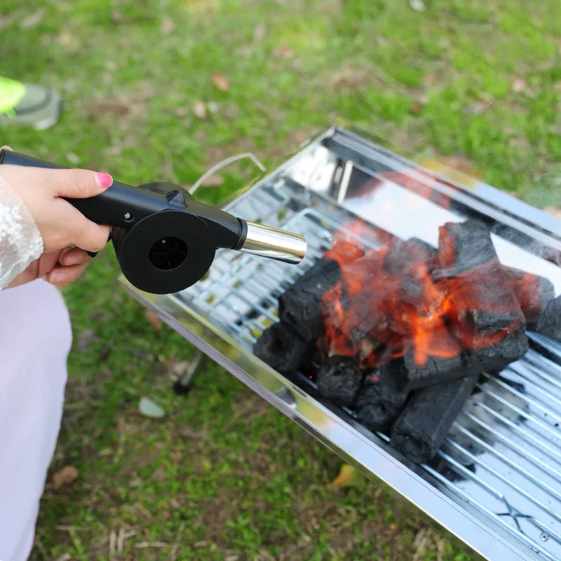 Hand-cranked Air Blower Barbecue Fan Mini Portable BBQ Grill Fire Bellows Picnic Camping Accessories Outdoor Hand Tools