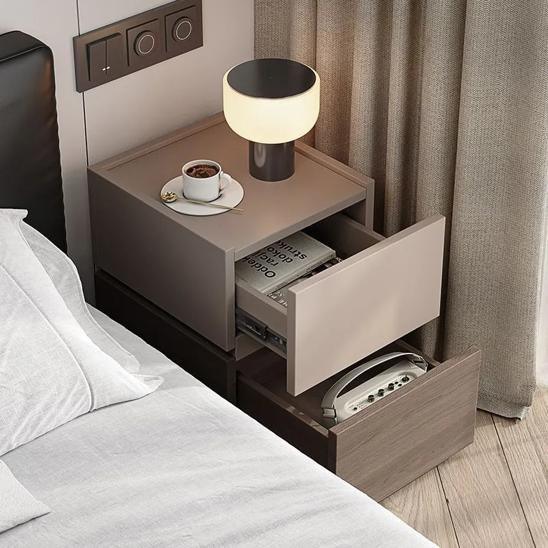Wood Bedside Table Storage Modern Household Drawer Storage Light Luxury Bedroom Solid Wood Bedside Cabinet Locker Furniture